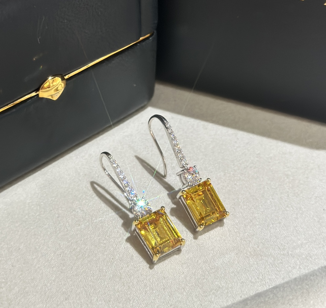 Graff格拉夫 新款 方糖黃鑽 耳環