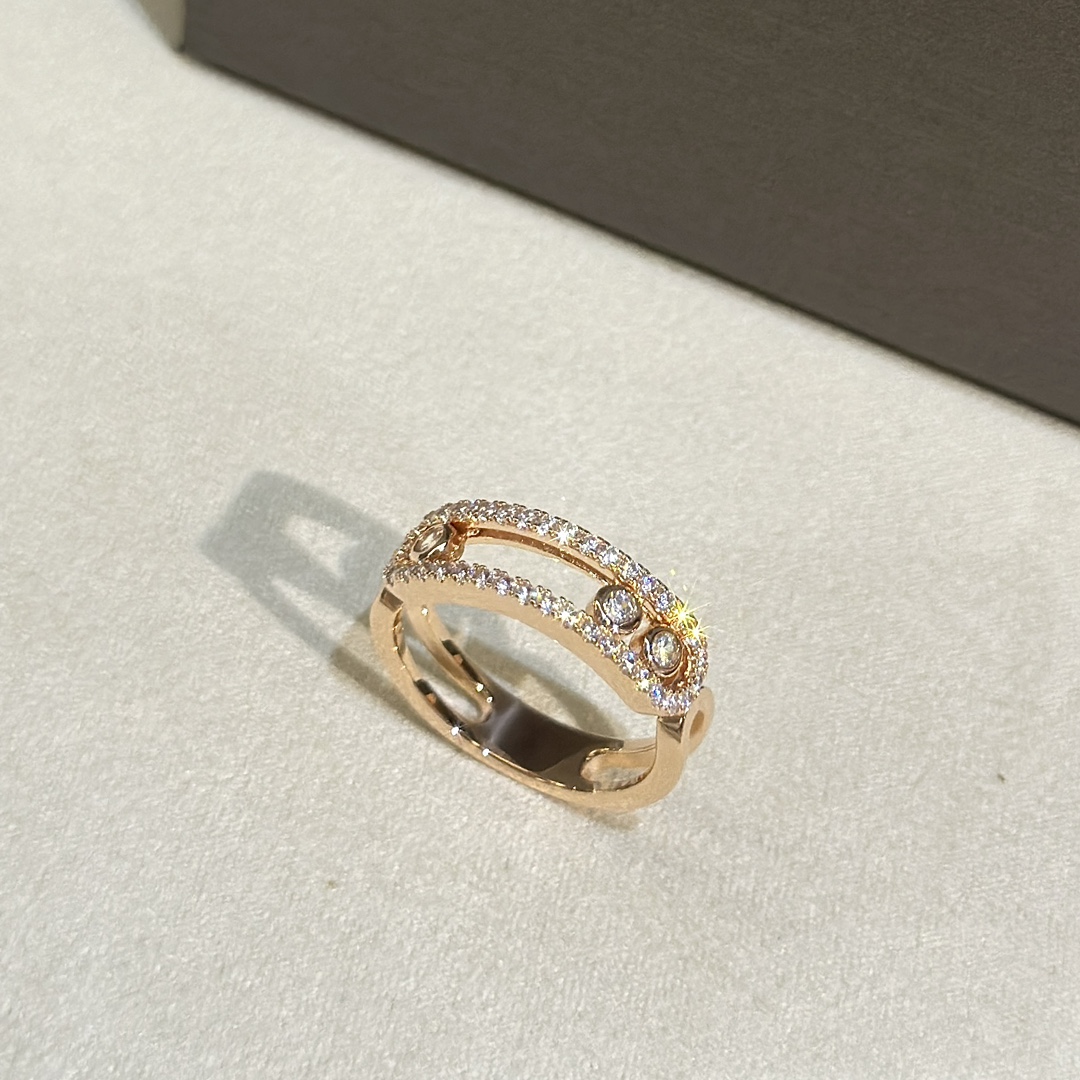 essika 梅西卡新款 三鑽 滑動 戒指