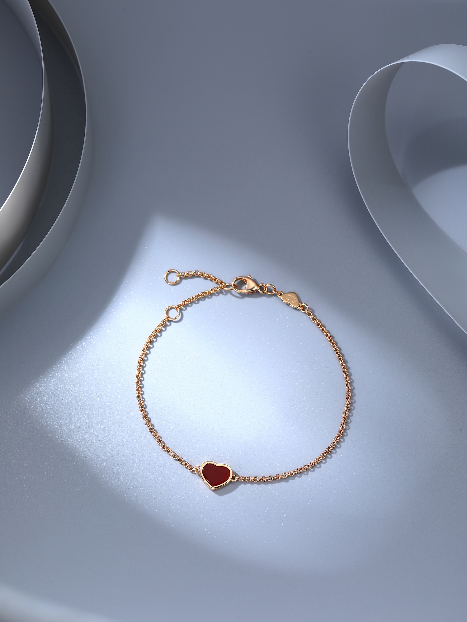 Happy Heart系列愛心紅玉髓手鏈