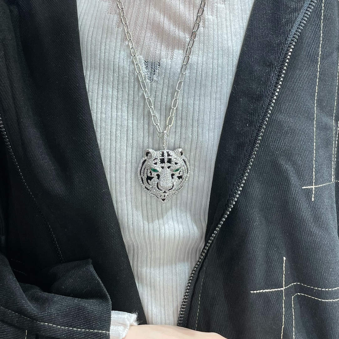 卡地亞霸氣款老虎項鏈毛衣長鏈