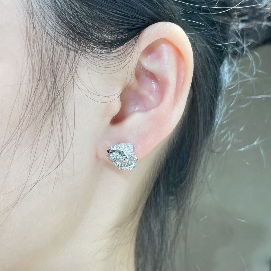 CNC卡地亞小豹頭耳釘