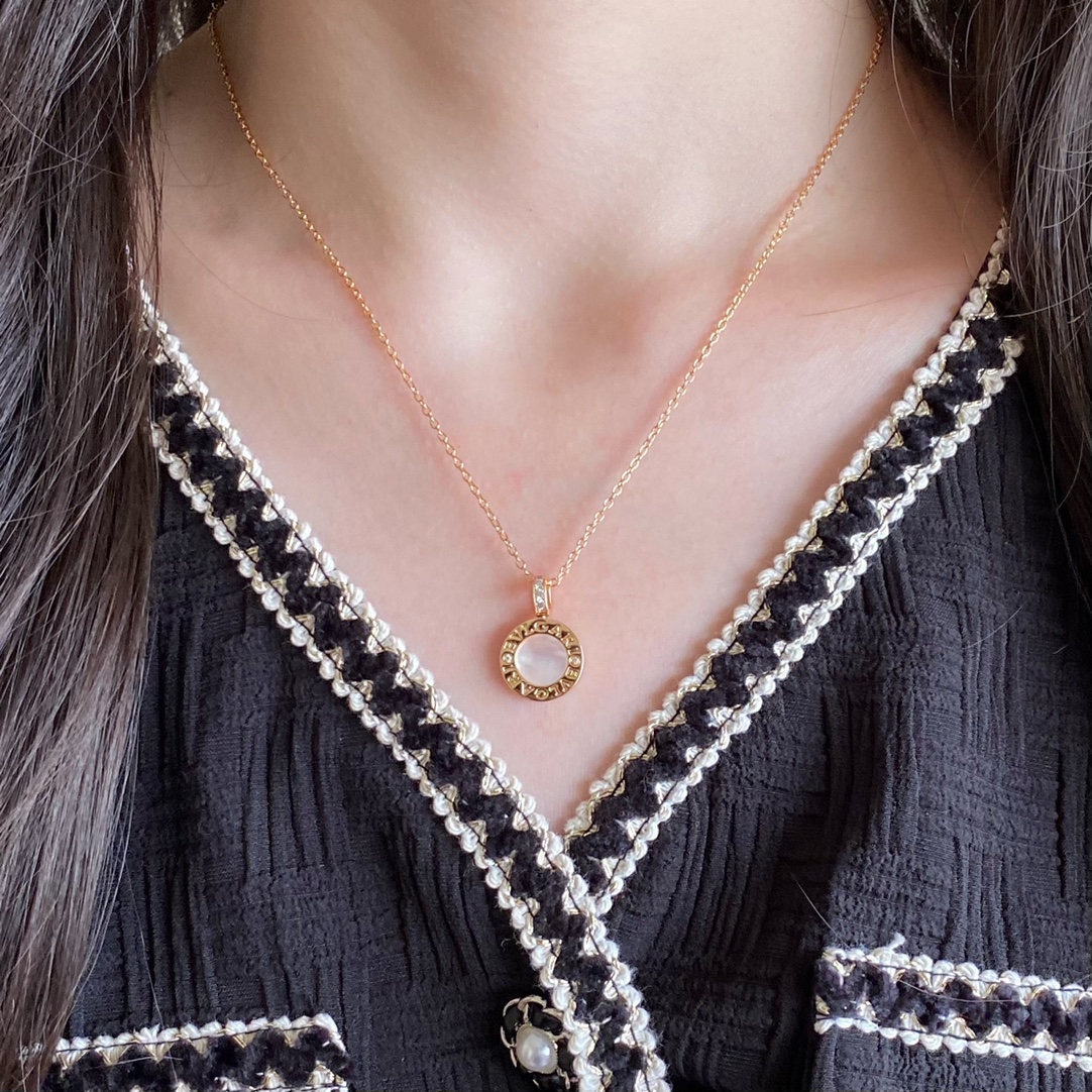 寶格麗 雙面轉動圓餅項鏈