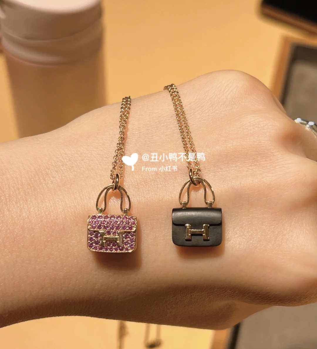 愛馬仕磨砂款H包包項鏈