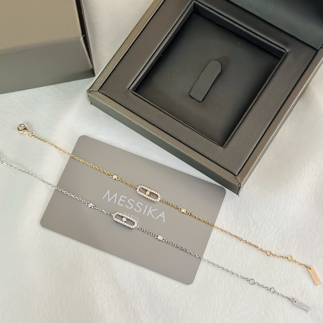 Messika 大牌 新款 梅西卡 單鑽滑動 手鏈
