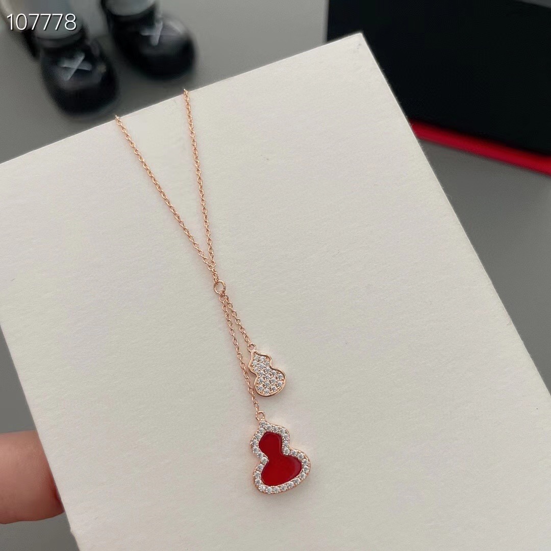 Qeelin麒麟流蘇款紅瑪瑙葫蘆項鏈