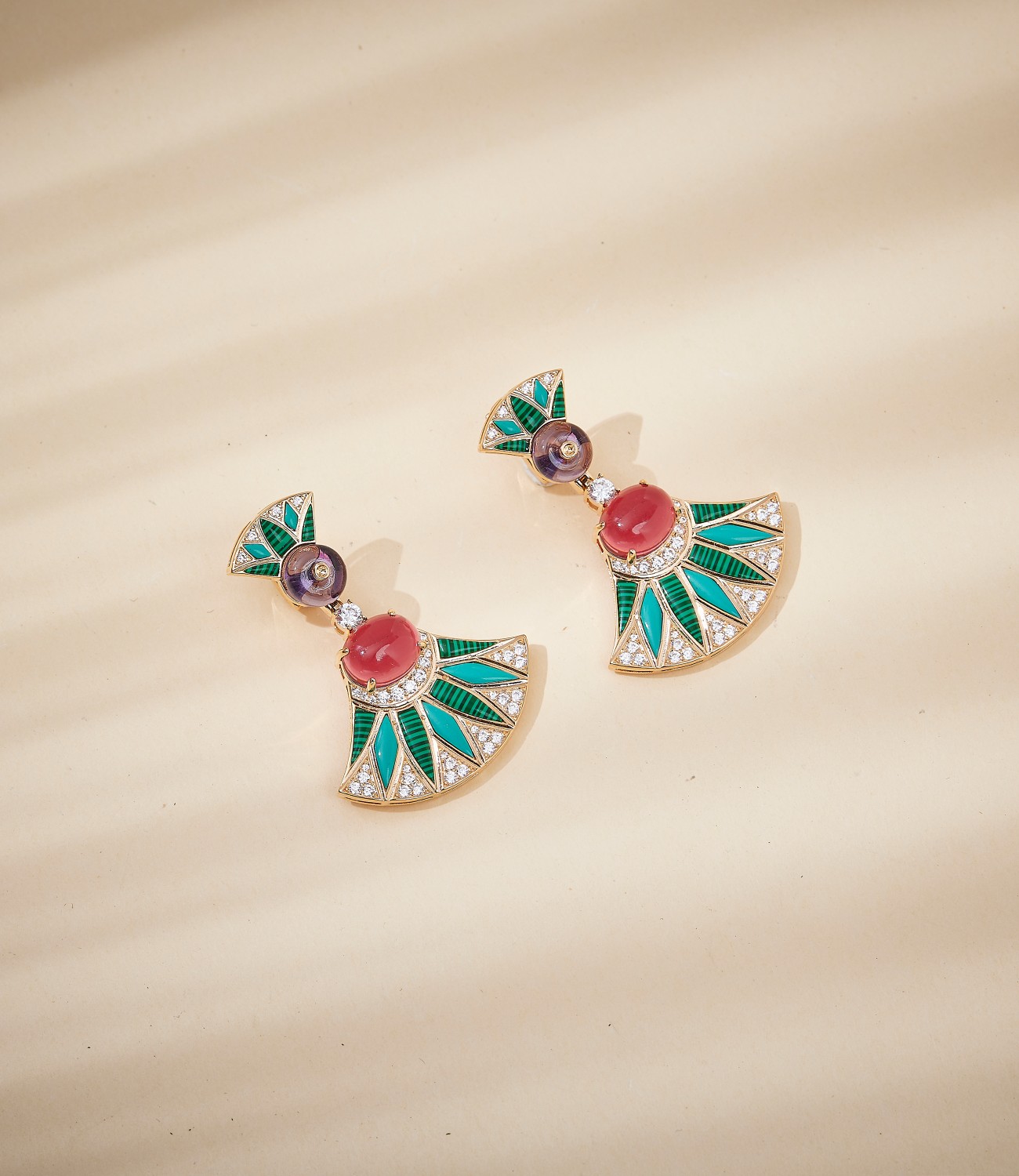 歐美孔雀石扇子耳拍