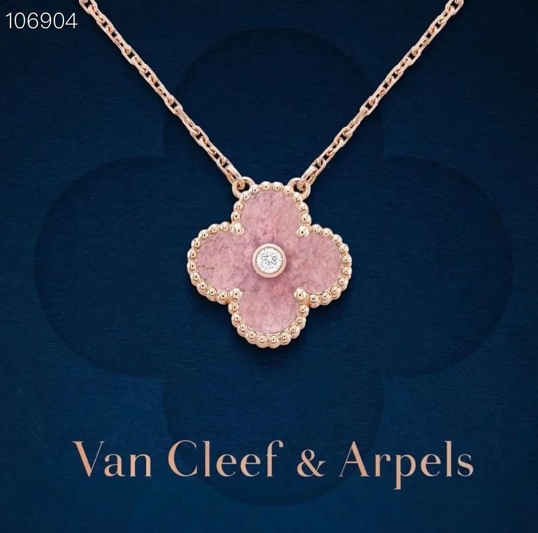 ，天然薔薇石鑲鑽玫瑰金